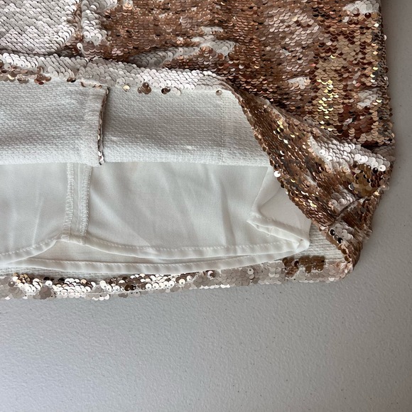 Ark & Co Champagne Flip Sequin Top Womens Small Loose Fit Lined TE4468T - Picture 9 of 12